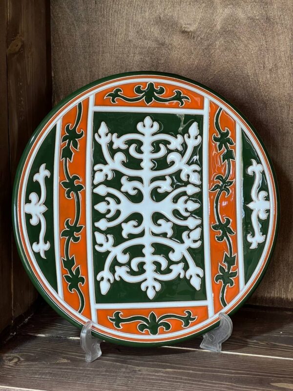 Тарелка с орнаментом -ручная роспись глазурь